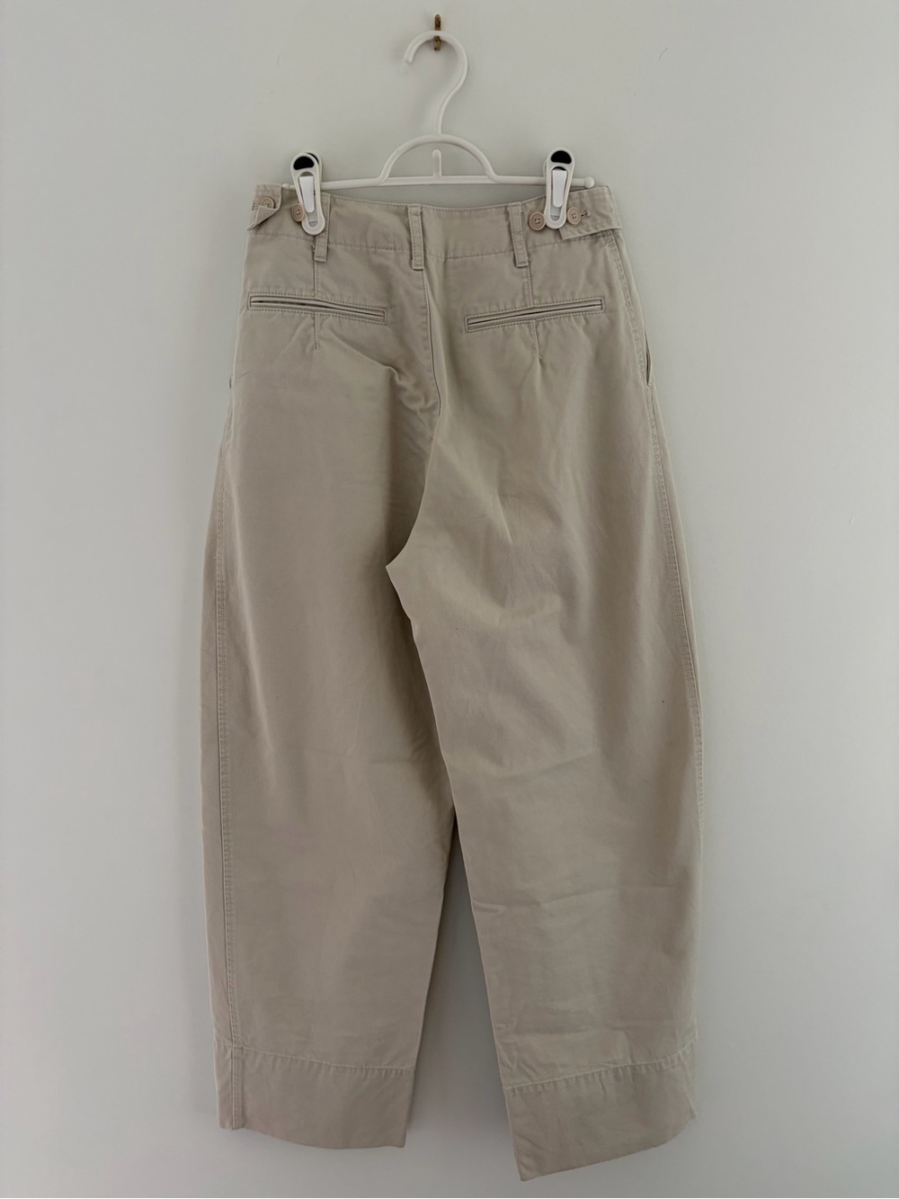 Uniqlo U Wide-Leg Cotton Twill Pants in Cream, W 25/ 63.5 cm - Picture 10 of 14